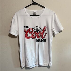 Women’s white “The cool mama” polyester tee